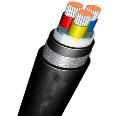 35mm Aluminum/Copper Core Steel Wire PVC/XLPE Underground Armoured Power Cable Black 95mm